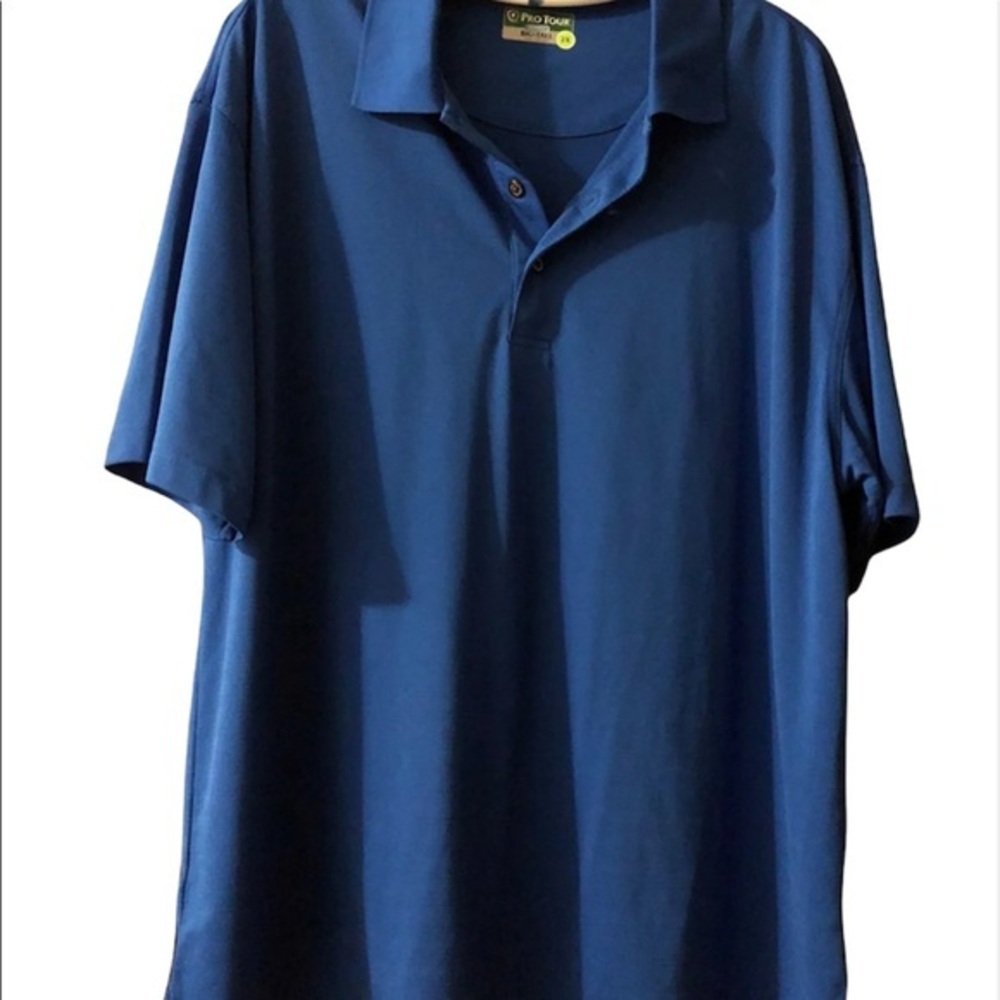 Pro Tour Shirt Mens Big‎ & Tall  Size 2X Blue Pull Over Collared